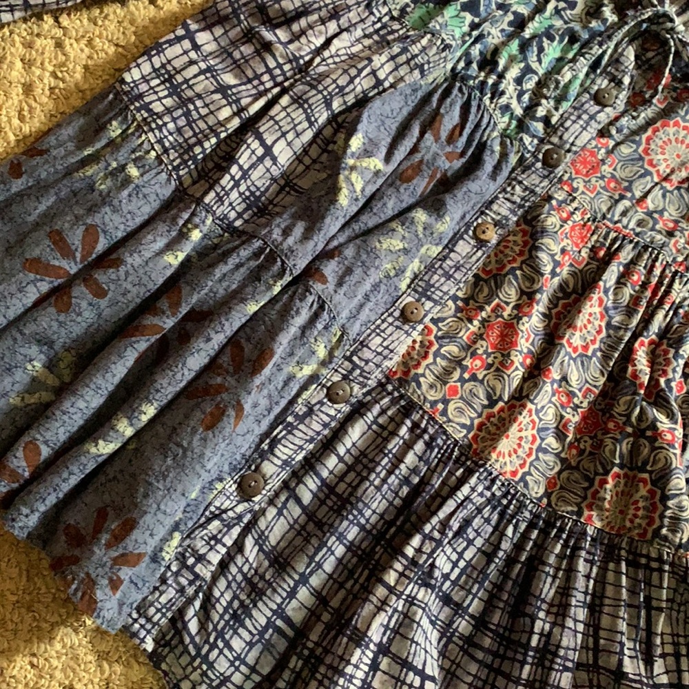 Sacred Threads Patchwork Boho Babydoll Top - image 5